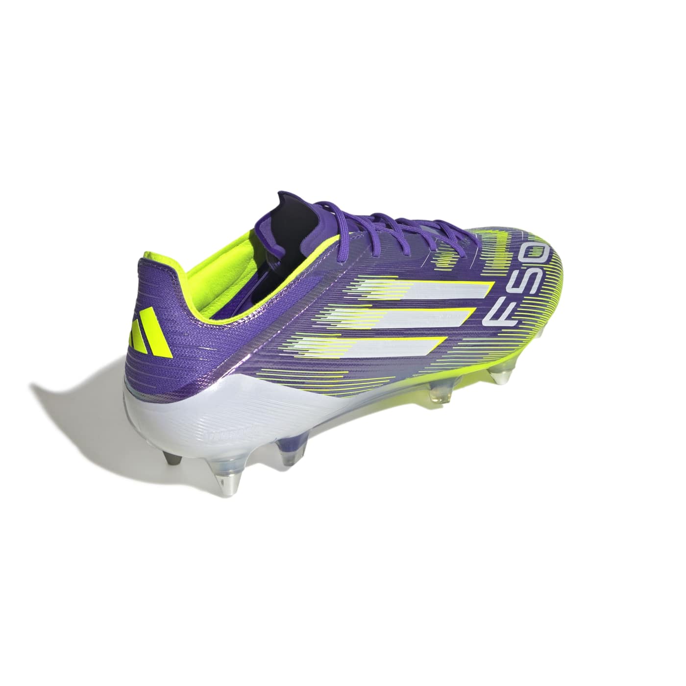 Crampons Adidas F50 Elite SG Violet et jaune vif – Image 5
