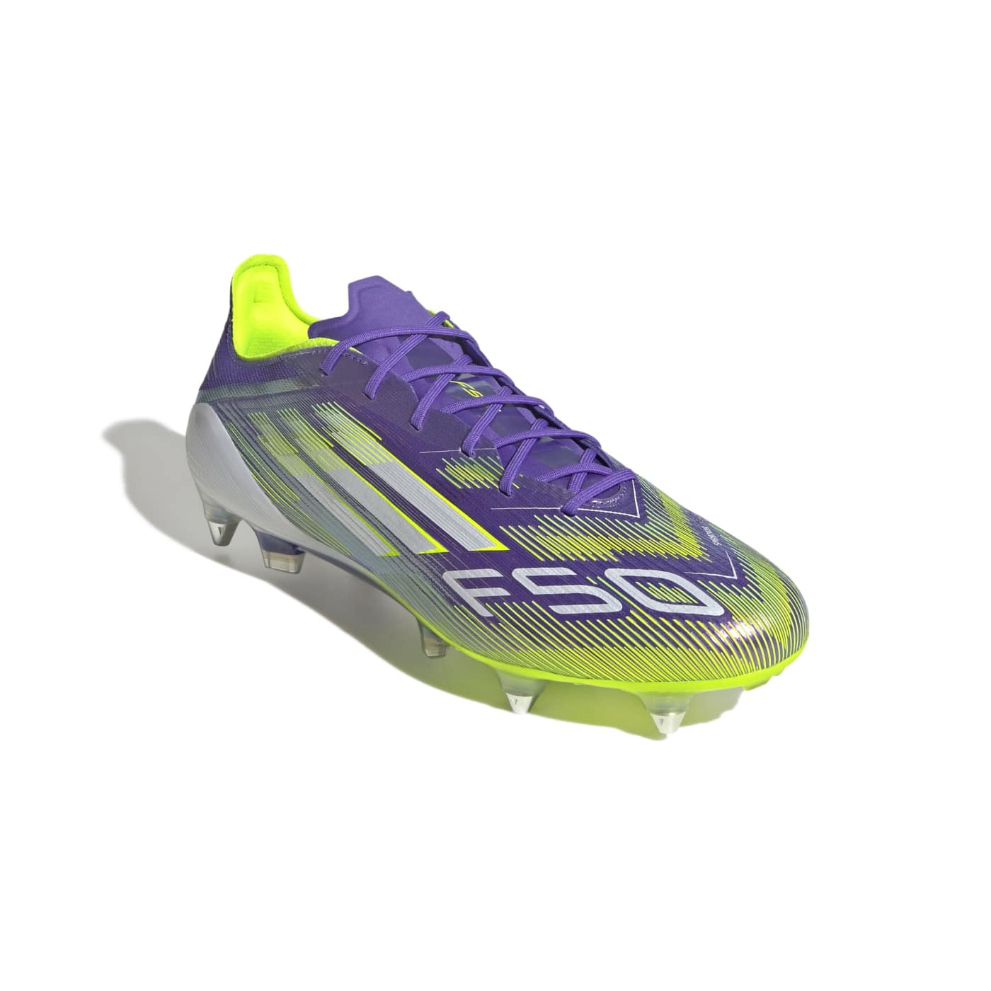 Crampons Adidas F50 Elite SG Violet et jaune vif – Image 6